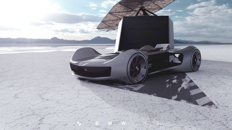 · Das BMW H2 Concept von Philipp Fromme ist ein agiler, einsitziger Roadster, der mit Wasserstoff betrieben wird. Master-Arbeit FH JOANNEUM Industrial Design in Kooperation mit BMW