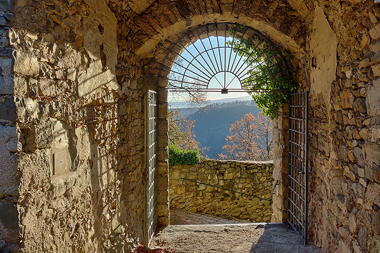 Blick aus dem heutigen Eingangstor